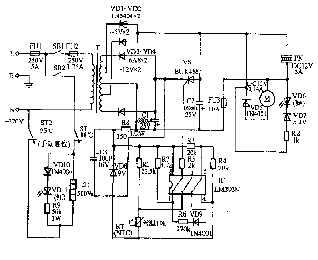 Angel JD-21T hot and cold drinking water<strong>machine circuit diagram</strong>.gif