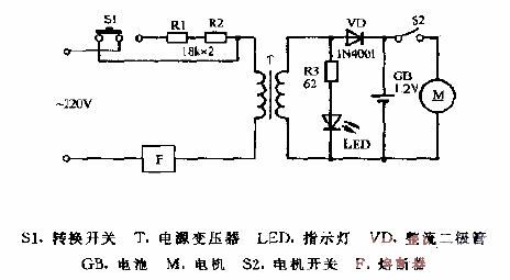 Hitachi RM-1500VD rechargeable electric shaver circuit diagram