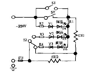 Lebao CFXB45-6 to CFXB80-6, CFXB45-2<strong>HD</strong> to CFXB50-2<strong>HD</strong>Insulated<strong>Electronic</strong>Multi-purpose<strong>rice cooker </strong><strong>Circuit diagram</strong>.gif