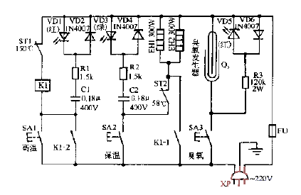 <strong>Gree</strong>ZTP-75A Dual Function<strong>Electronic</strong><strong>Disinfection Cabinet Circuit Diagram</strong>.gif