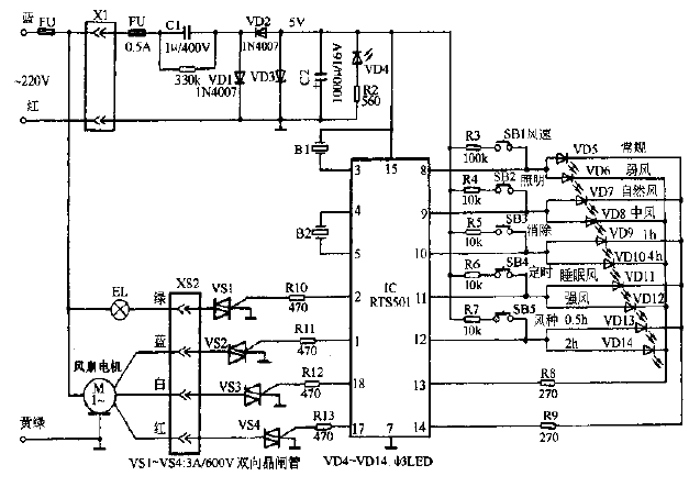 Great Wall FS38-40<strong>Computer Controlled</strong> Floor Fan<strong>Circuit Diagram</strong>.gif