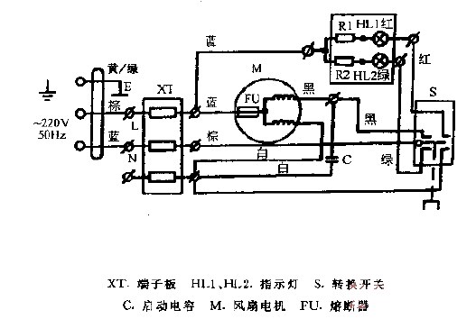 Jinling brand luxury louvered two-way ventilation fan<strong>Circuit diagram</strong> (Part 1).gif