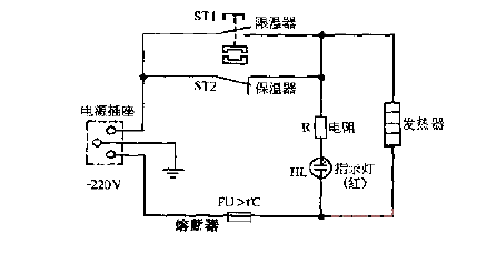 Rongsheng CFXB-2 single-lamp thermal insulation automatic<strong>rice cooker</strong><strong>Circuit diagram</strong>.gif