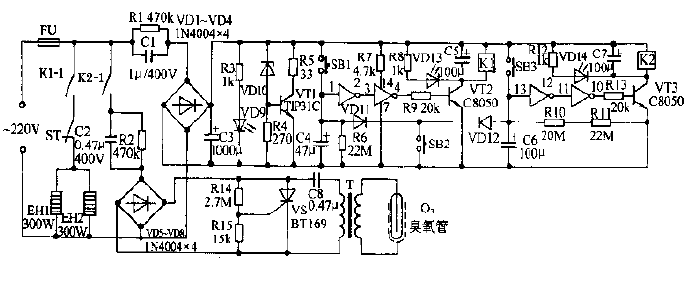 Jingyi ZLD-63 dual-function electronic disinfection cabinet circuit diagram