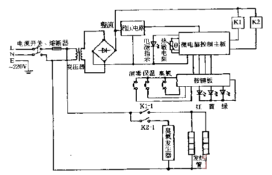 Wanhe ZTD-88 dual-function computer-type disinfection cabinet circuit diagram