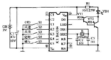 <strong>Gree</strong>FBI-40B1<strong>Computer</strong> style remote control wall fan remote control<strong>Circuit diagram</strong>.gif