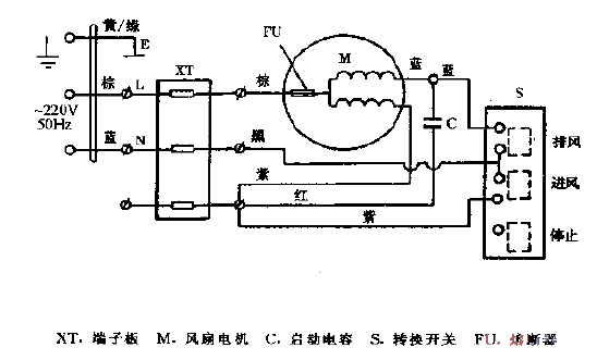 Jinling brand luxury louvered two-way ventilation fan<strong>Circuit diagram</strong> (Part 2).gif