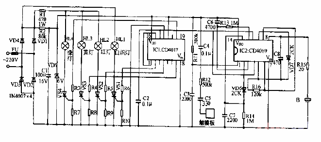 Qianghua SM-CM1 type<strong>Touch</strong>Color changing<strong>Table lamp circuit diagram</strong>.gif