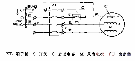 Jinling brand one-way linkage ventilation fan<strong>Circuit diagram</strong>.gif