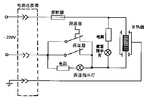 Aihua CFXB type thermal insulation automatic rice cooker circuit diagram