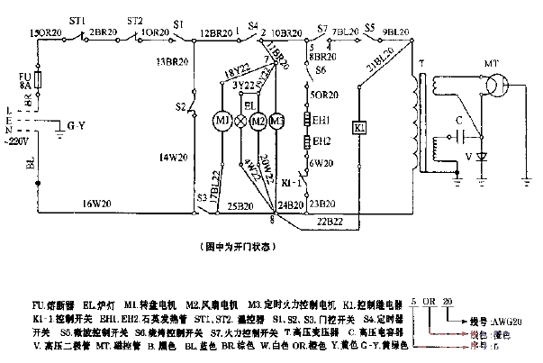 <strong>Fuji</strong>WG-8512 Mechanical Grill Type<strong>Microwave Oven</strong><strong>Circuit Diagram</strong>.gif