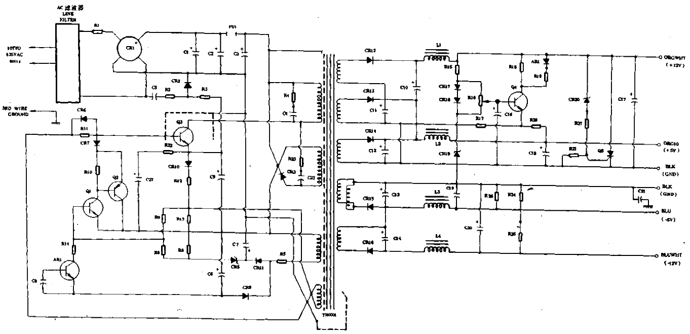 Imitation Apple (Apple) <strong>Electromechanical</strong> source CLC-3 type <strong>Circuit diagram</strong>.gif