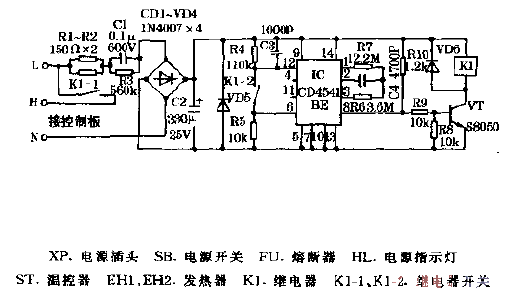 Magical QPFB-10 desktop steam iron<strong>Control panel</strong><strong>Circuit diagram</strong>.gif