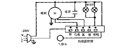 Meiyi brand CXW-135-15 Qianyi<strong>Turbine</strong> style <strong>Automatic range hood</strong> circuit diagram.gif