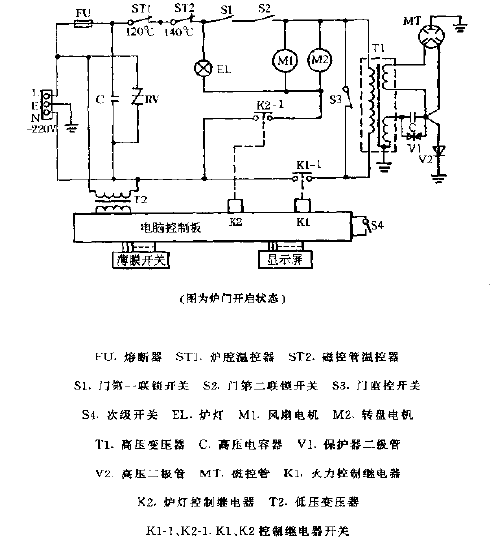 Haier HR-8801M computerized microwave oven circuit diagram