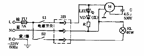 Yijia brand CJX-150A thousand-wing turbine range hood circuit diagram