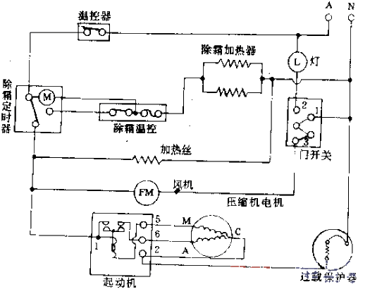 Crown brand KR-198A refrigerator circuit