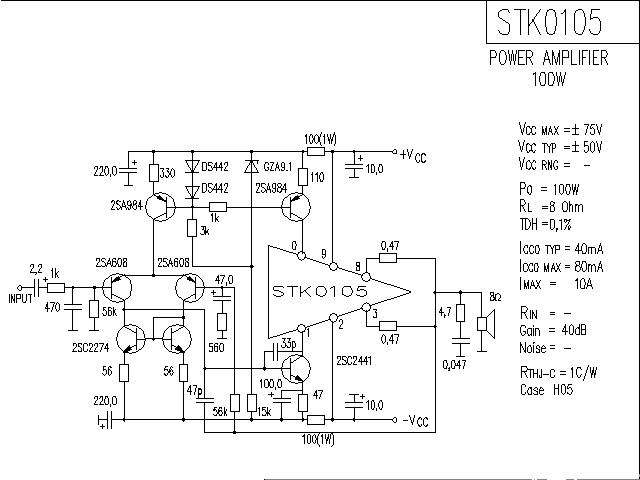 <strong>ST</strong>K0105<strong>Power Amplifier</strong>Circuit Diagram