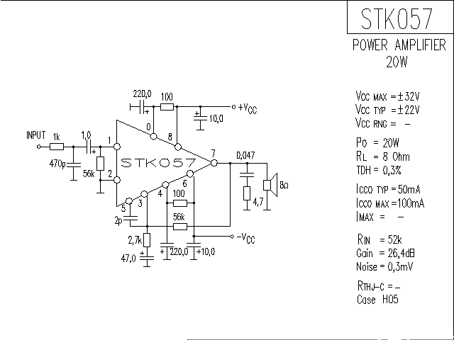 <strong>ST</strong>K057<strong>Power Amplifier</strong>Circuit Diagram