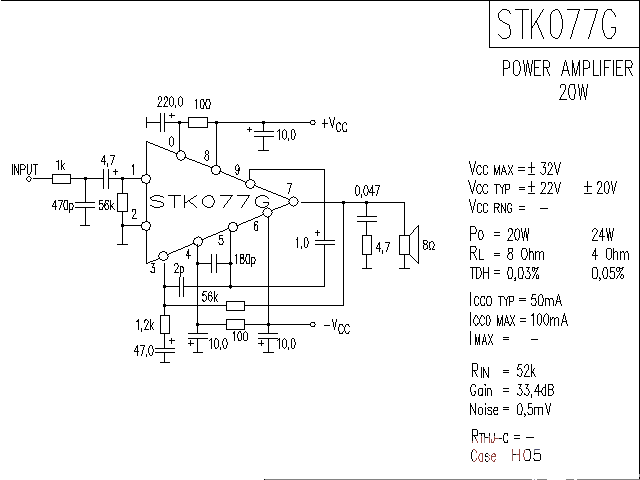 <strong>ST</strong>K077G<strong>Power Amplifier</strong>Circuit Diagram