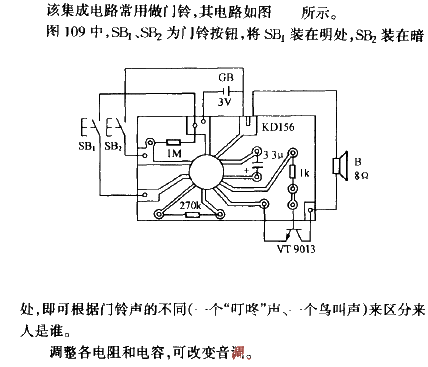 <strong>Analog</strong>Sound<strong>KD</strong>156 has a lingering "ding-dong" sound and bird chirping<strong>Integrated Circuit</strong>.gif