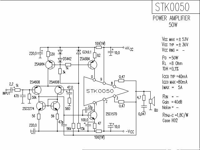 <strong>ST</strong>K0050<strong>Power Amplifier</strong>Circuit Diagram