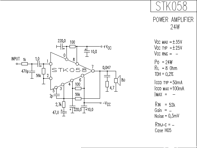 <strong>ST</strong>K058<strong>Power Amplifier</strong>Circuit Diagram