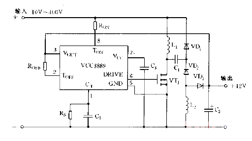 Typical <strong>application circuit diagram of <strong>UCC</strong>3889</strong>.gif