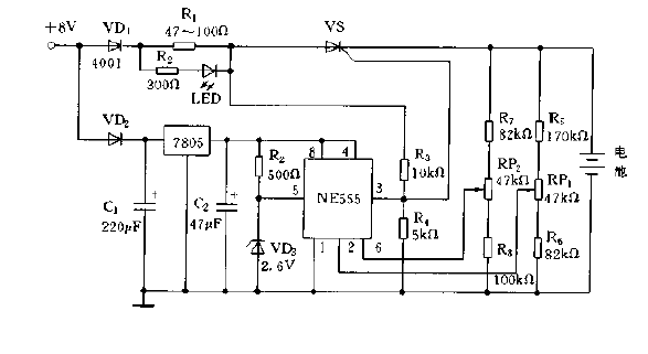 <strong>Cordless Phone</strong><strong>Mobile Phone</strong> Charging<strong>Circuit Diagram</strong>.gif