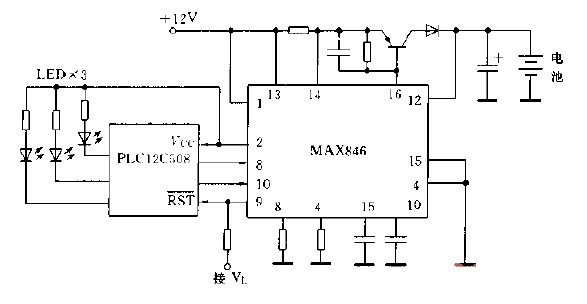 Charging<strong>circuit diagram</strong>.gif composed of<strong>PIC</strong>12C508<strong>microprocessor</strong>