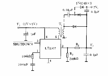 <strong>High Voltage</strong> Flyback <strong>Converter Circuit Diagram</strong> composed of LT1307.gif