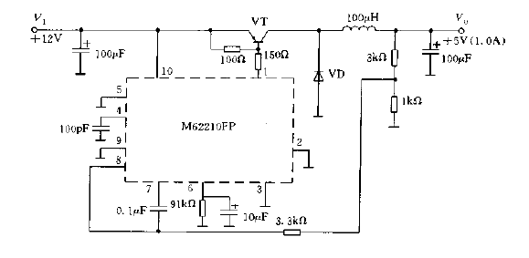 Universal DC <strong>DC converter</strong> circuit diagram composed of M62210FP.gif