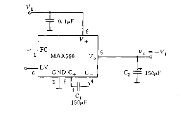 Negative<strong>voltage</strong><strong>converter circuit diagram</strong> composed of MAX560.gif