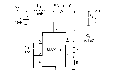 New<strong>switching power supply circuit diagram</strong> composed of <strong>MAX761</strong>.gif