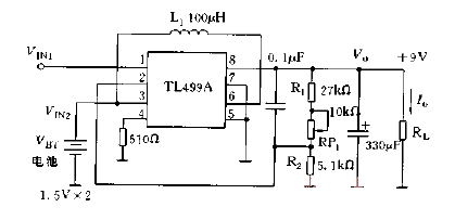 Voltage regulator<strong>circuit diagram</strong> composed of TL499A.gif