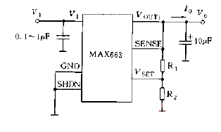 MAX663 series <strong>Output voltage</strong> setting method circuit P<strong>MOS</strong> direct output <strong>Circuit diagram</strong>.gif