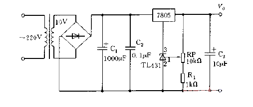 <strong>TL431</strong> and 7805 form an adjustable <strong>stabilized power supply circuit</strong> Figure.gif