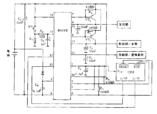 Multifunctional<strong>Power supply circuit diagram</strong> of a portable<strong>telephone</strong> composed of<strong>RS</strong>5VE.gif