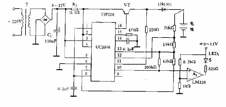 Fast charging circuit diagram using UC3906