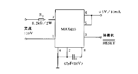 <strong>Output current</strong> is less than 10MA using MAX610 <strong>Power supply circuit diagram</strong>.gif