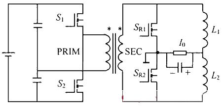 Current doubler rectifier DC/DC converter circuit