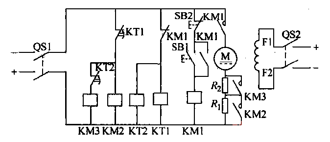 DC motor series resistance starting circuit