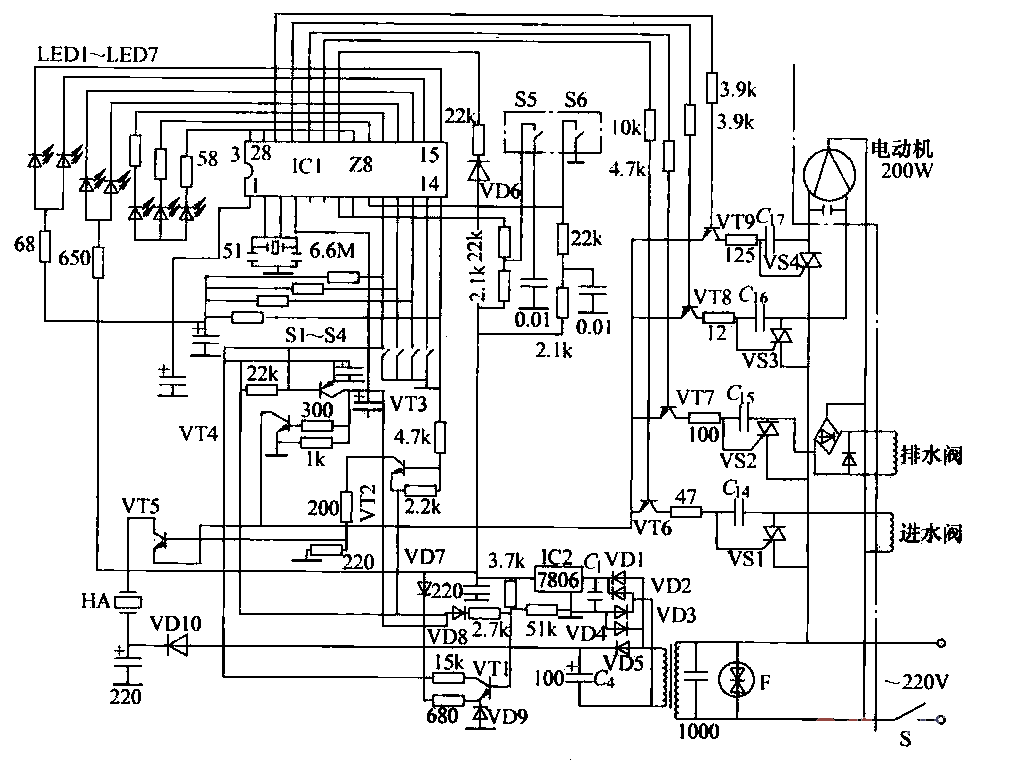 6.<strong>Fully automatic washing machine</strong>circuit<strong>Household appliances</strong>circuit.gif