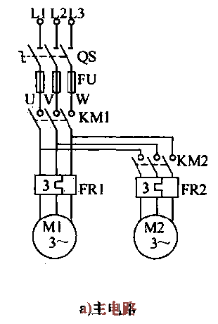 19.M1 starts M2 and stops M1<strong>Control circuit</strong>a.gif