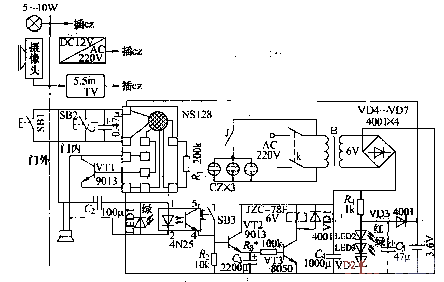 48.<strong>Electronic</strong><strong>Video doorbell</strong> circuit household appliance circuit.gif