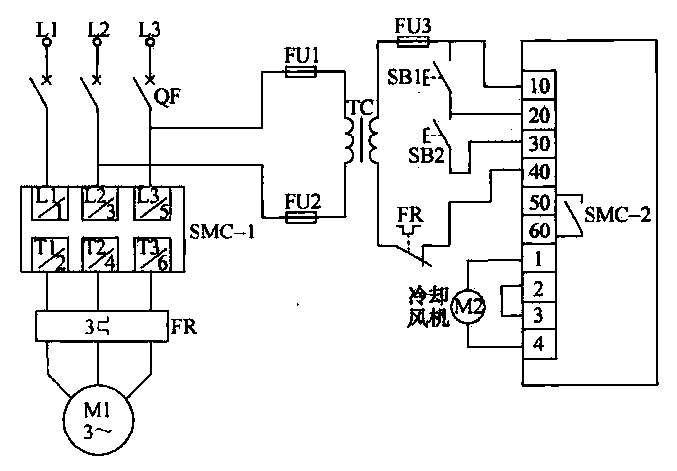 Thyristor SMC contactless pressure reduction starting circuit