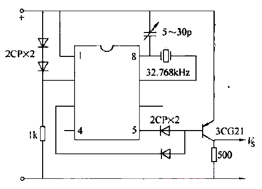 Timing circuit composed of quartz electronic clock integrated circuit