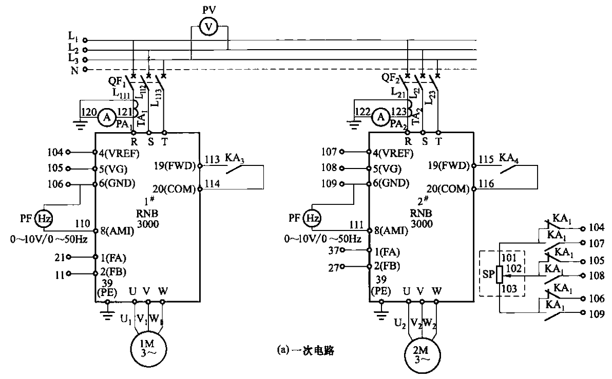 25. One use and one backup<strong>Constant pressure water supply</strong>Frequency control<strong>Control circuit</strong>a.gif