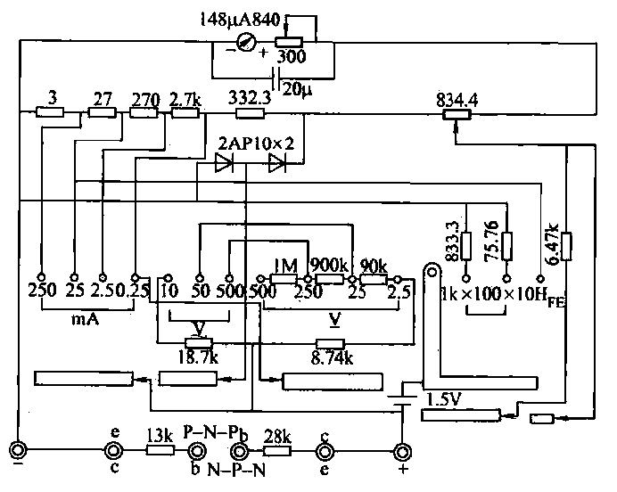 4. MF-52 type<strong>Pointer type</strong><strong>Multimeter</strong><strong>Circuit</strong>.gif