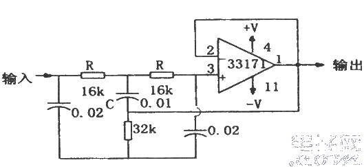 <strong>Notch filter</strong><strong>Circuit diagram</strong> composed of MC33171.jpg